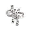 Brass Clear Cubic Zirconia Fold Over Clasps KK-M306-03P-1