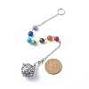 Chakra Natural & Synthetic Mixed Gemstone Heart Dowsing Pendulums PALLOY-JF01883-03-2
