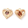 Brass & Glass & Cubic Zirconia Charms KK-G468-54G-02-1