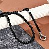 Frosted Glass Round Beaded Y Necklaces NJEW-F331-02P-03-1