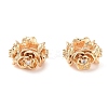 Brass Micro Pave Clear Cubic Zirconia Beads KK-U028-27G-1