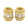 Rack Plating Brass Micro Pave Cubic Zirconia European Beads KK-F089-31G-08-1