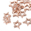 Brass Micro Pave Cubic Zirconia Charms ZIRC-R015-10RG-1