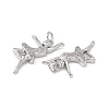 Brass Micro Pave Cubic Zirconia Pendants KK-E068-VB138-3