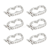 6Pcs Rack Plating Brass Micro Pave Cubic Zirconia Twister Clasps ZIRC-UN0001-08P-1