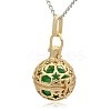 Golden Tone Brass Hollow Round Cage Pendants KK-J226-10G-2