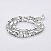Half Plated Clear Glass Faceted Cube Beads Strands GLAA-A031-6mm-HP02-2
