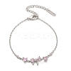 Brass Micro Pave Cubic Zirconia Link Bracelets BJEW-Z122-01P-4