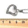 304 Stainless Steel Crystal Rhinestone Heart Urn Ashes Necklaces STAS-Z106-04P-5