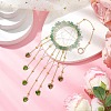 Wire Wrapped Natural Green Aventurine Chips Ring Hanging Ornaments HJEW-JM02371-04-2