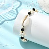 2Pcs Natural Cowrie Shell & Black Tourmaline & Malaysia Jade Beads & Synthetic Turquoise Beaded Adjustable Bracelets Set for Women BJEW-JB13917-5