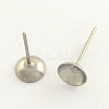304 Stainless Steel Post Stud Earring Findings X-STAS-R063-50-1