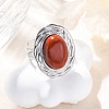 Oval Natural Red Jasper Finger Rings RJEW-M063-01P-12-1
