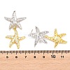 Brass Micro Pave Cubic Zirconia Dangle Stud Earrings EJEW-G471-29C-GP-5