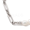 Natural Cultured Freshwater Pearl Beads Link Bracelets BJEW-JB13511-02-4