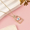Arch with Evil Eye Brass Enamel Pendant Necklaces LS-NJEW-H051-02G-2