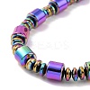 Synthetic Hematite & Brass Column Beaded Necklace Bracelet with Magnetic Clasps SJEW-G079-01D-4