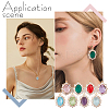 8Pcs 8 Colors Brass Pave Cubic Zirconia Pendants KK-AR0001-92-5