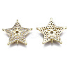 Brass Micro Pave Clear Cubic Zirconia Pendants ZIRC-S069-033G-2