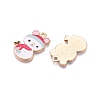 Christmas Theme Rack Plating Alloy Enamel Pendants ENAM-T021-14KCG-2