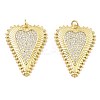 Rack Plating Brass Micro Pave Clear Cubic Zirconia Pendants KK-M253-03G-1