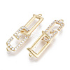 Brass Micro Pave Clear Cubic Zirconia Hook and S-Hook Clasps KK-S356-064-NF-1