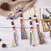 4Pcs 2 Style Independence Day Theme Hemp Rope Tassels Pendant Decorations HJEW-CF0001-19-5