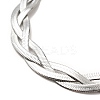 Non-Tarnish 304 Stainless Steel Interlocking Herringbone Chain Bracelet for Men Women LS-BJEW-H554-01P-2