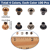 400Pcs 4 Colors Brass Grommet Eyelet Findings FIND-GF0006-42A-2