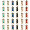 36Pcs 6 Colors Zinc Alloy Glass Pendants ALRI-TA0001-33-2
