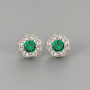 Valentine's Day Brass Clear Cubic Zirconia Stud Earrings WGA37BF-08-1
