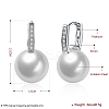 Brass Cubic Zirconia Hoop Earrings EJEW-BB31696-C-1