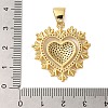 Rack Plating Brass Micro Pave Cubic Zirconia Pendants KK-P279-05C-G-3