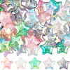 60Pcs 5 Colors UV Plating Transparent Crackle Acrylic Beads OACR-PA0001-04-1
