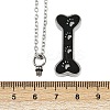 304 Stainless Steel Black Enamel Paw Print Bone Pendant Pet Urn Ashes Necklaces LS-NJEW-S455-06P-6