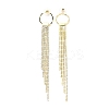 Clear Cubic Zirconia & Crystal Rhinestone Long Tassel Dangle Stud Earrings LS-EJEW-C037-07G-LG-2