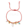 Adjustable Brass Link & Charm Cord Bracelets CW8626-5