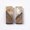 Transparent Resin & Walnut Wood Pendants X-RESI-Q210-007A-A01-2