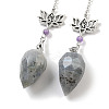 Natural Labradorite  Teardrop Dowsing Pendulums G-K338-11P-06-2