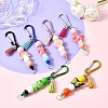 Silicone & Faux Suede Tassel Pendant Decoration HJEW-YW00100-01-4
