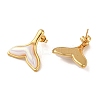 Fishtail Shape 304 Stainless Steel Stud Earrings EJEW-U003-29G-2