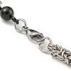 Non-Tarnish Two Tone 201 Stainless Steel Round Link & Byzantine Chain Bracelet BJEW-B078-21BP-3