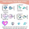 32Pcs 8 Style  Valentine's Day Ion Plating(IP) 201 Stainless Steel & Alloy Pendants STAS-UN0039-03-3