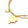 Ion Plating(IP) 304 Stainless Steel Shell Clover Pendant Necklaces NJEW-C032-12G-3