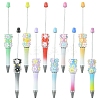 10Pcs 10 Colors Flower Plastic Beadable Pens FIND-YW0008-56-1