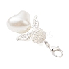 Heart Angel Acrylic & ABS Plastic Imitation Pearl Pendant Decorations HJEW-JM03564-01-4