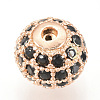Brass Micro Pave Cubic Zirconia Beads ZIRC-Q013-10mm-143RG-3