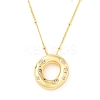 Brass Micro Pave Clear Cubic Zirconia Pendant Necklaces NJEW-Z038-01G-O-2