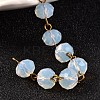 Imitation Jade Glass Rondelle Beads Chains for Necklaces Bracelets Making AJEW-JB00164-01-1