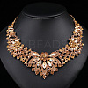 Flower Alloy Rhinestone Pendant Necklaces & Stud Dangle Earrings Sets WG248C9-01-2